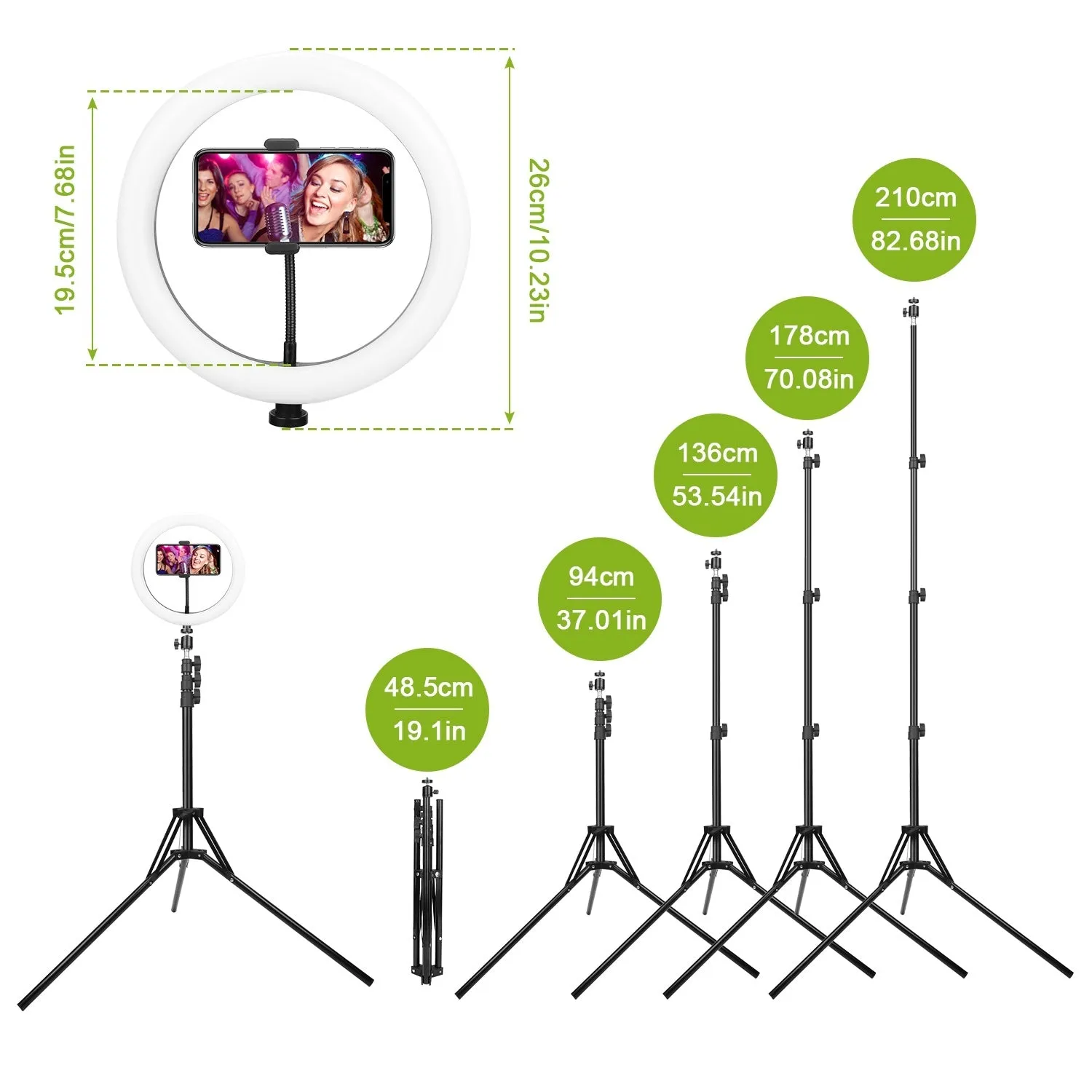 10in LED Selfie Ring Light Dimmable 120 LEDs Makeup Ring Lights