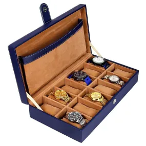 12 Slots Luxury Watch Box Organizer with Plain PU Leather Finish