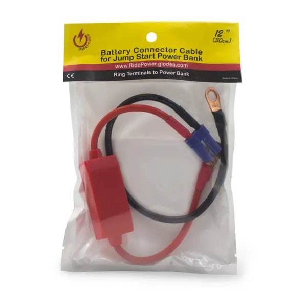 12" Battery Connector Cable for Quick Jump Starting with Portable Power bank RidePower