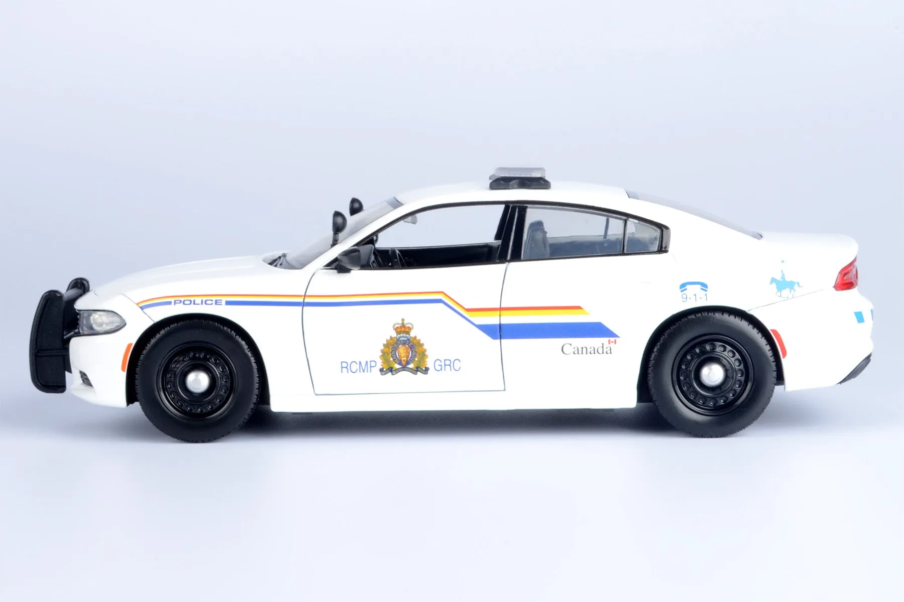 2023 Dodge Charger Police Pursuit Car RCMP Royal Canadian Mounted Police White 1/24 Diecast Model Motormax 76809