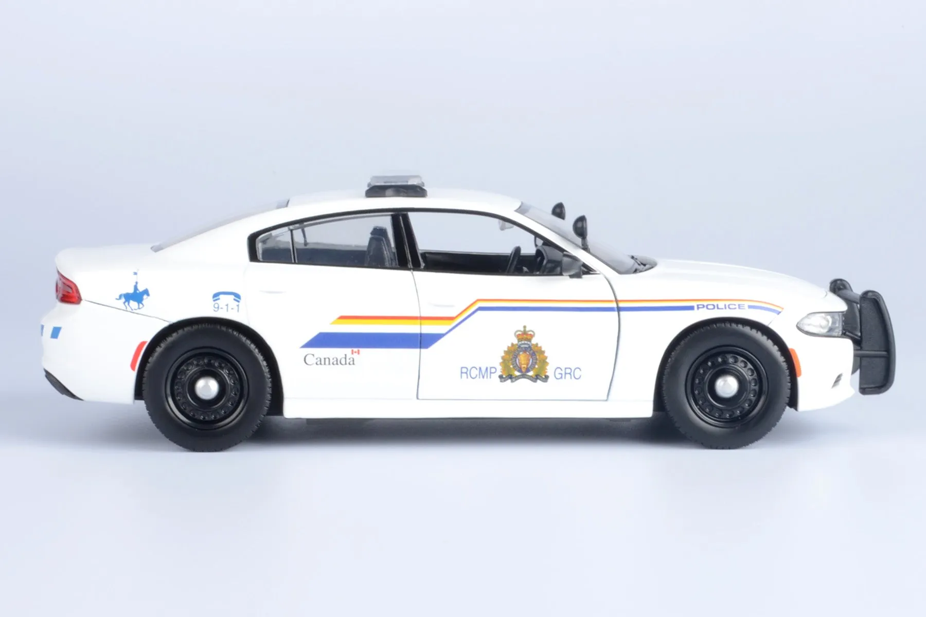 2023 Dodge Charger Police Pursuit Car RCMP Royal Canadian Mounted Police White 1/24 Diecast Model Motormax 76809