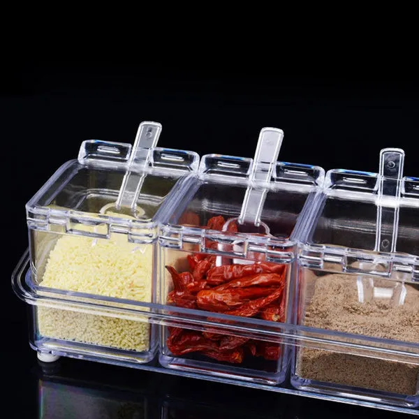 2444 Crystal Seasoning Acrylic Box Pepper Salt Spice Rack