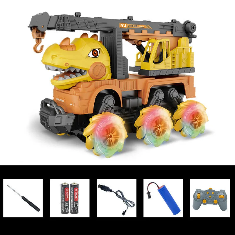 2.4G Dino Remote Control Car 9CH RC Engineering Vehicle Excavator Crane Dump Truck Mixer Truck Toy