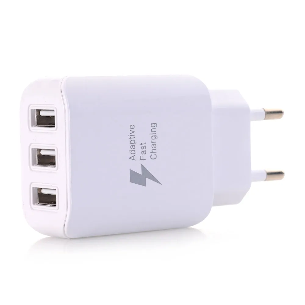 3 in 1  Type-C   8 Pin   Micro USB Data Charging Cable 3 USB Fast Wall Charger for iPhone / Samsung / Huawei