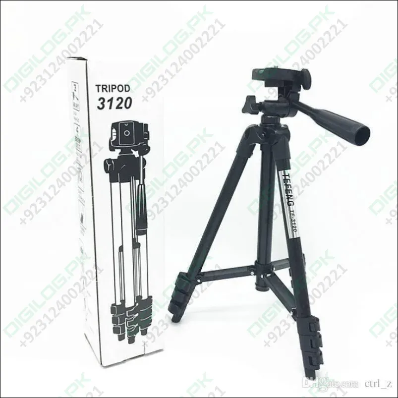 3120 Adjustable Tripod Stand With Mobile Holder For Camera And Phones