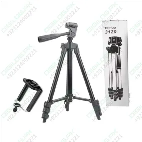 3120 Adjustable Tripod Stand With Mobile Holder For Camera And Phones