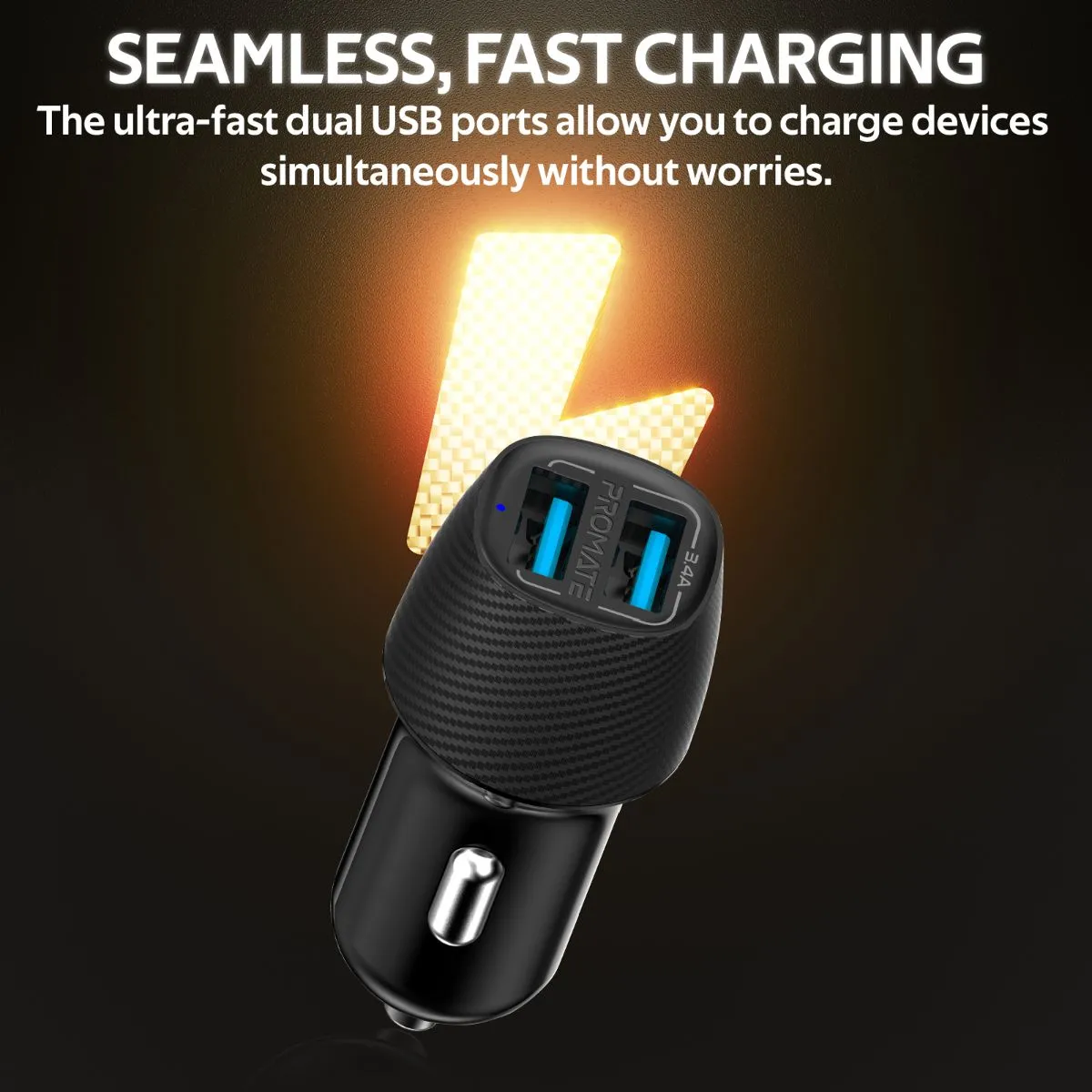 3.4A Car Charger With Dual USB Ports