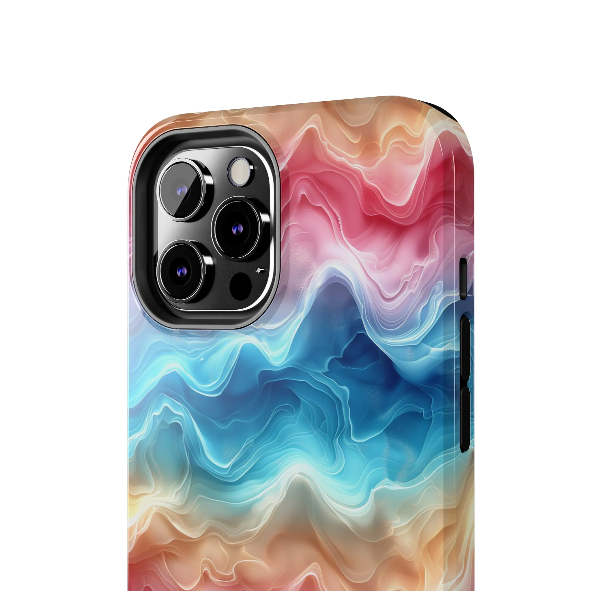 3D pastel waves pattern iPhone Case, Aesthetic Phone Cover, Artsy 3D Design, Protective Phone Cover compatible with a large variety of iPhone models, Phone Case, Gift