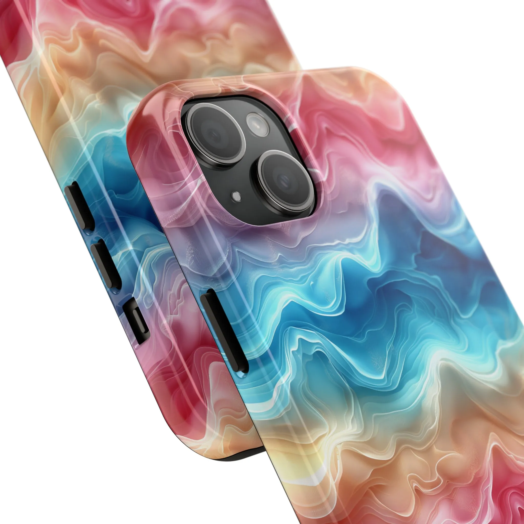 3D pastel waves pattern iPhone Case, Aesthetic Phone Cover, Artsy 3D Design, Protective Phone Cover compatible with a large variety of iPhone models, Phone Case, Gift