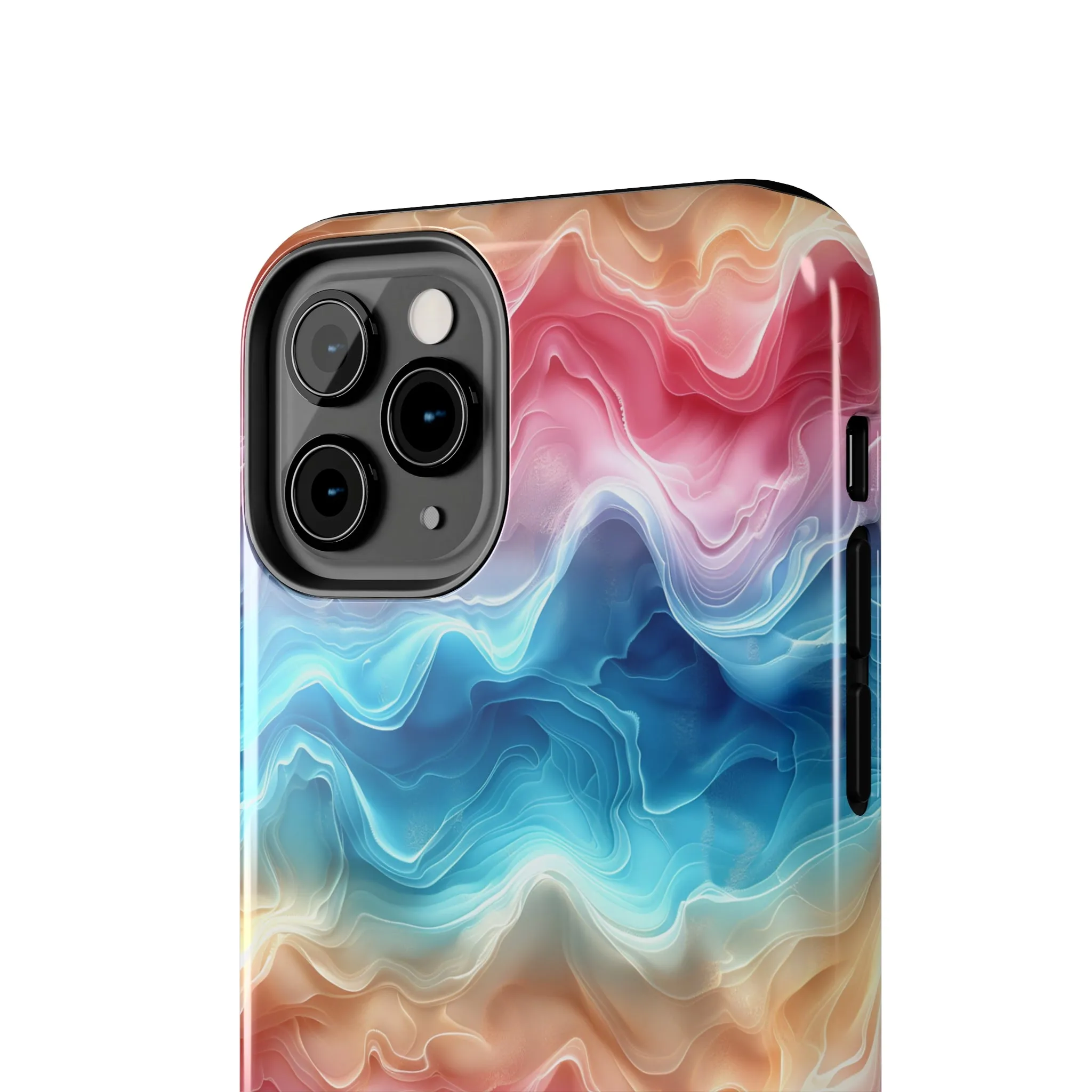 3D pastel waves pattern iPhone Case, Aesthetic Phone Cover, Artsy 3D Design, Protective Phone Cover compatible with a large variety of iPhone models, Phone Case, Gift