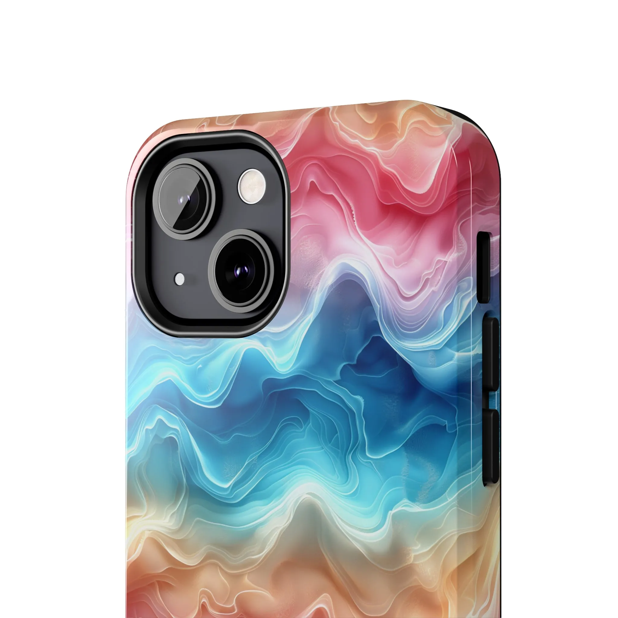 3D pastel waves pattern iPhone Case, Aesthetic Phone Cover, Artsy 3D Design, Protective Phone Cover compatible with a large variety of iPhone models, Phone Case, Gift