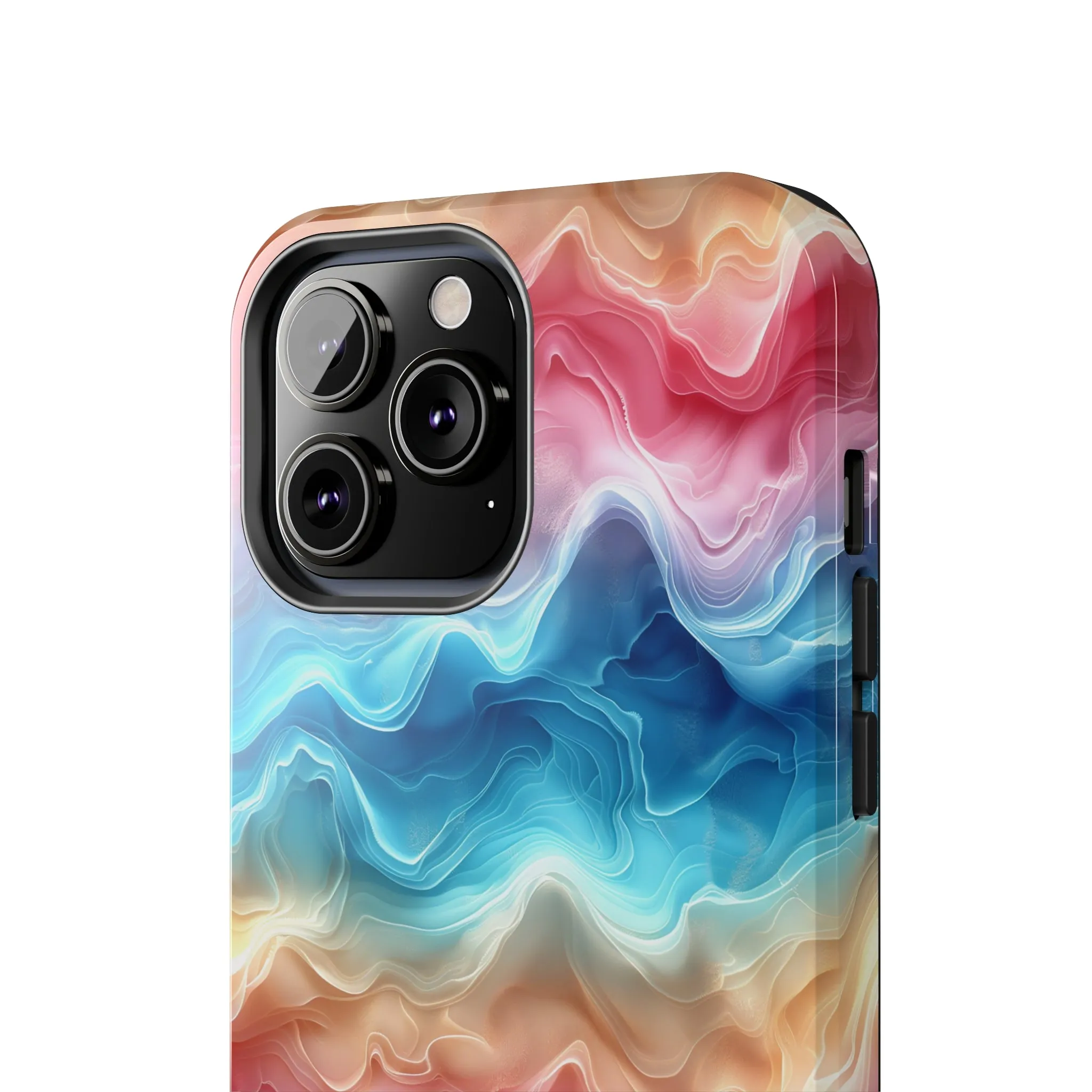 3D pastel waves pattern iPhone Case, Aesthetic Phone Cover, Artsy 3D Design, Protective Phone Cover compatible with a large variety of iPhone models, Phone Case, Gift