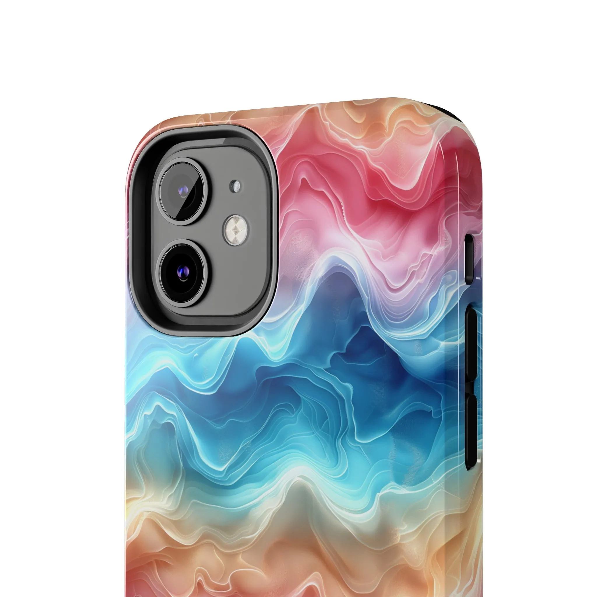 3D pastel waves pattern iPhone Case, Aesthetic Phone Cover, Artsy 3D Design, Protective Phone Cover compatible with a large variety of iPhone models, Phone Case, Gift