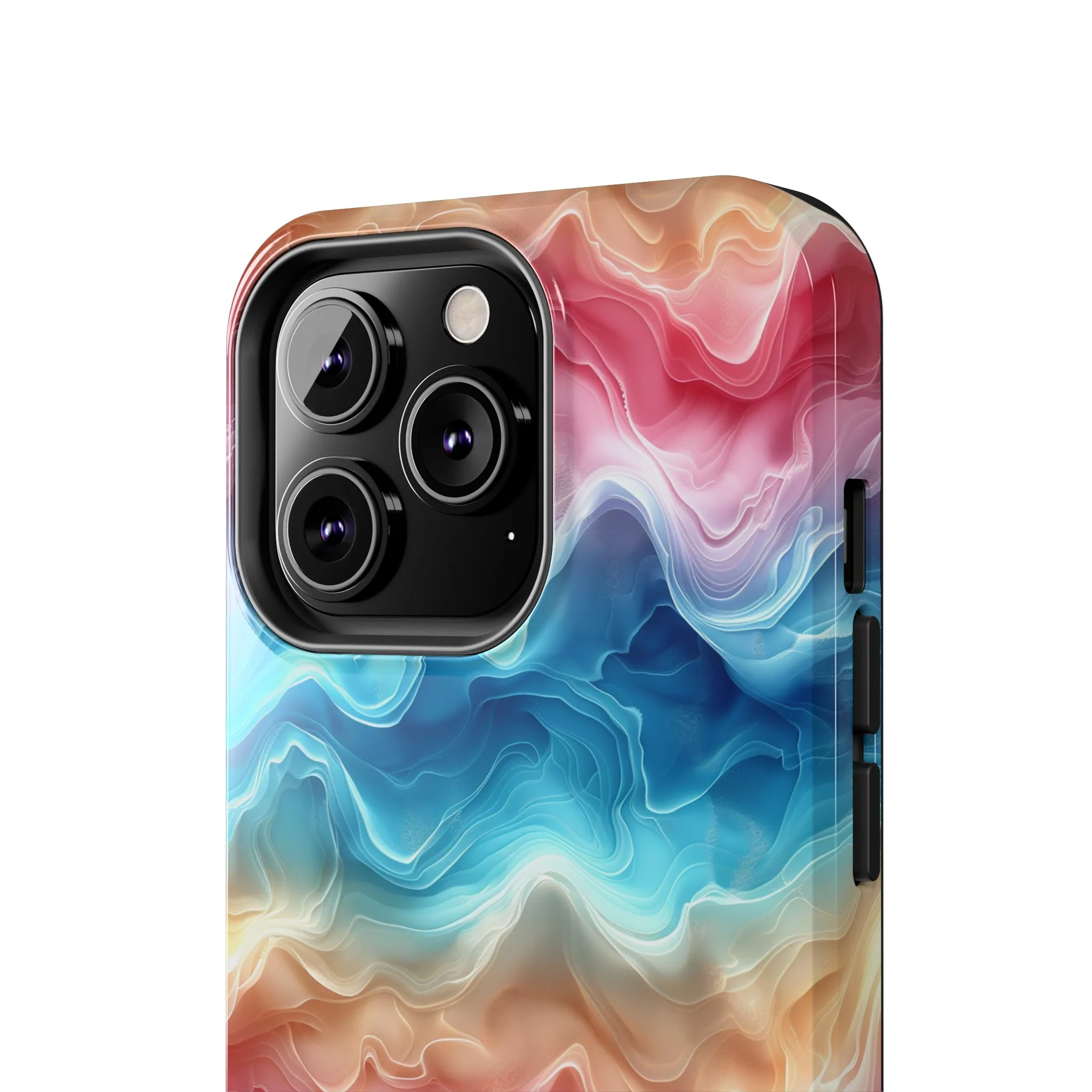 3D pastel waves pattern iPhone Case, Aesthetic Phone Cover, Artsy 3D Design, Protective Phone Cover compatible with a large variety of iPhone models, Phone Case, Gift