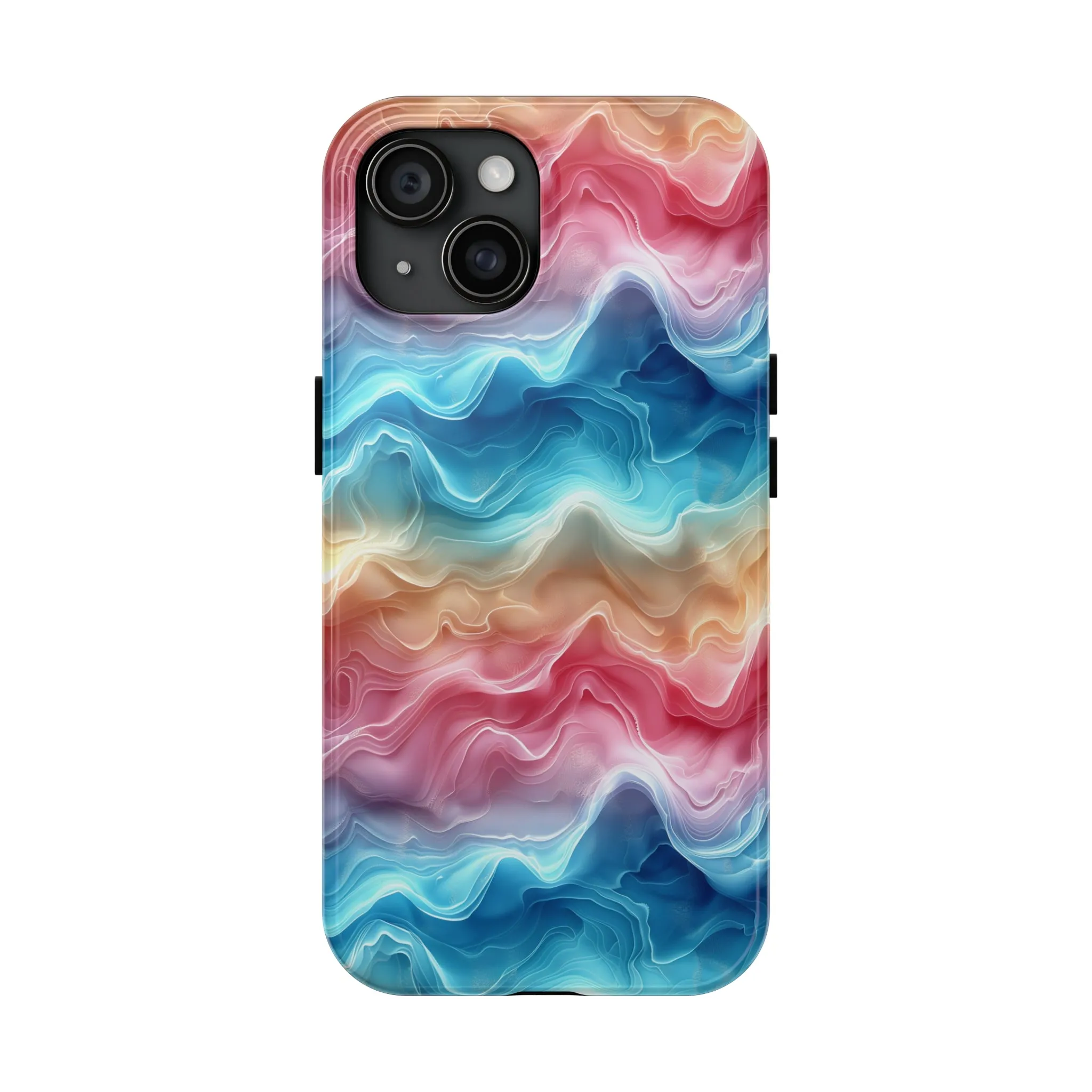 3D pastel waves pattern iPhone Case, Aesthetic Phone Cover, Artsy 3D Design, Protective Phone Cover compatible with a large variety of iPhone models, Phone Case, Gift