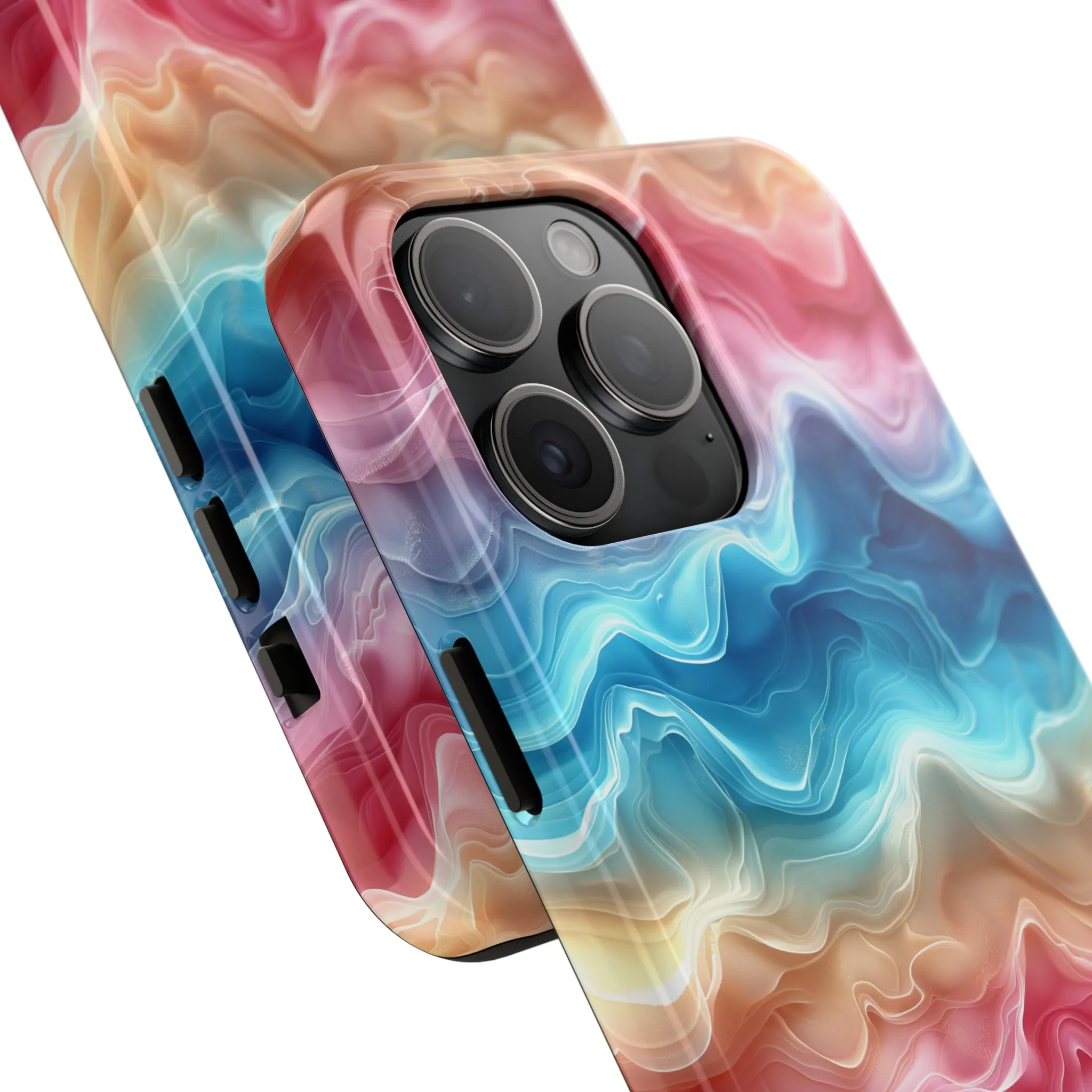 3D pastel waves pattern iPhone Case, Aesthetic Phone Cover, Artsy 3D Design, Protective Phone Cover compatible with a large variety of iPhone models, Phone Case, Gift