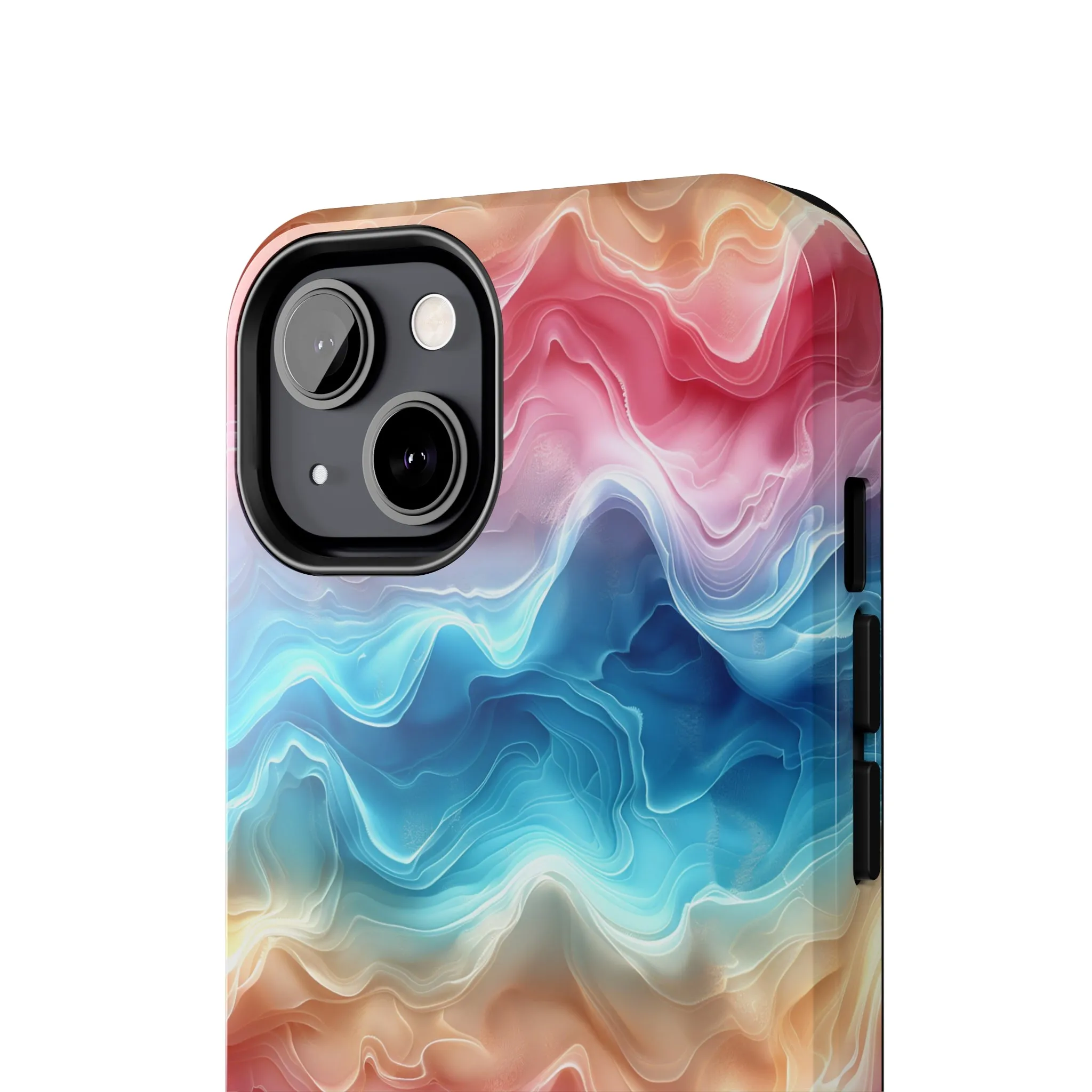 3D pastel waves pattern iPhone Case, Aesthetic Phone Cover, Artsy 3D Design, Protective Phone Cover compatible with a large variety of iPhone models, Phone Case, Gift