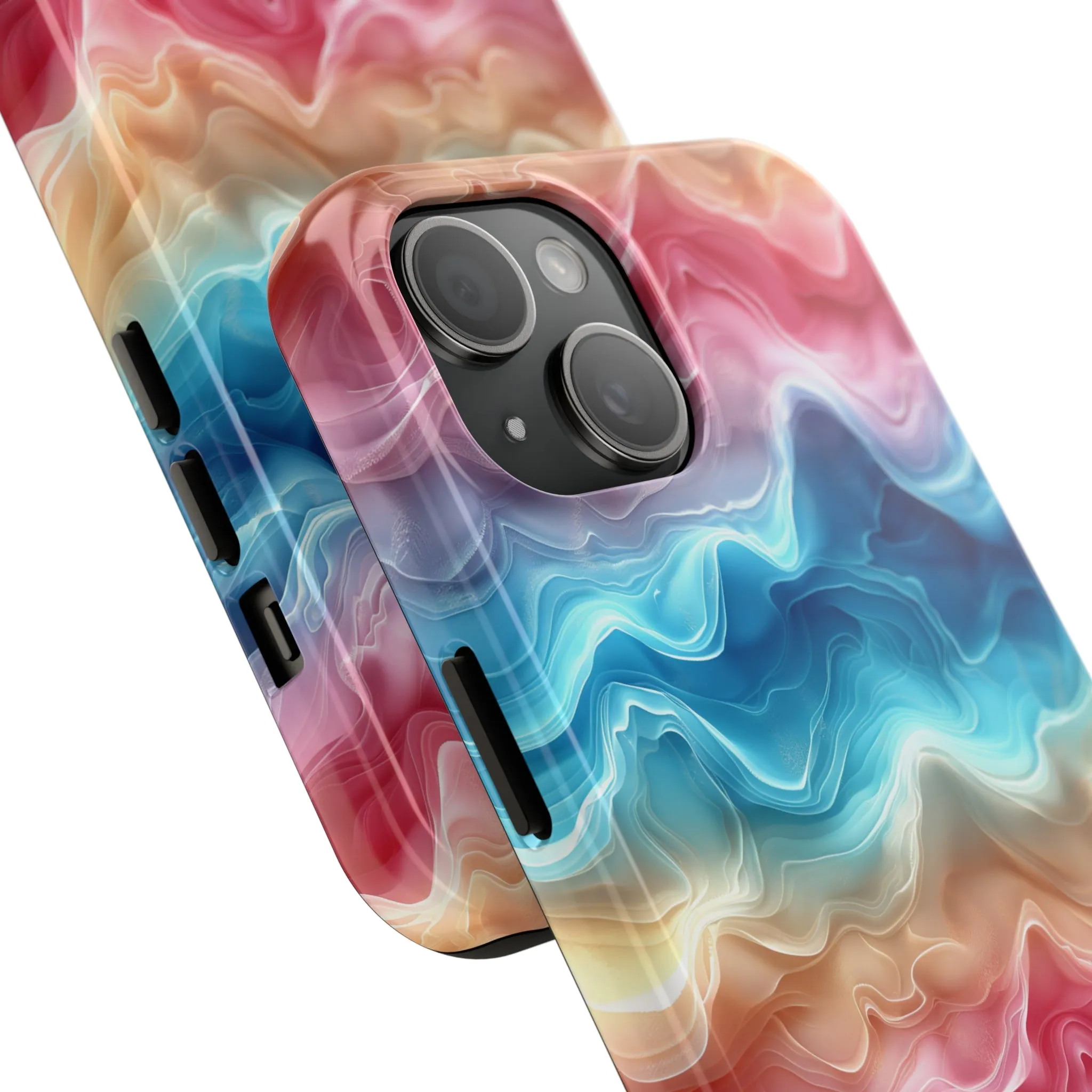 3D pastel waves pattern iPhone Case, Aesthetic Phone Cover, Artsy 3D Design, Protective Phone Cover compatible with a large variety of iPhone models, Phone Case, Gift