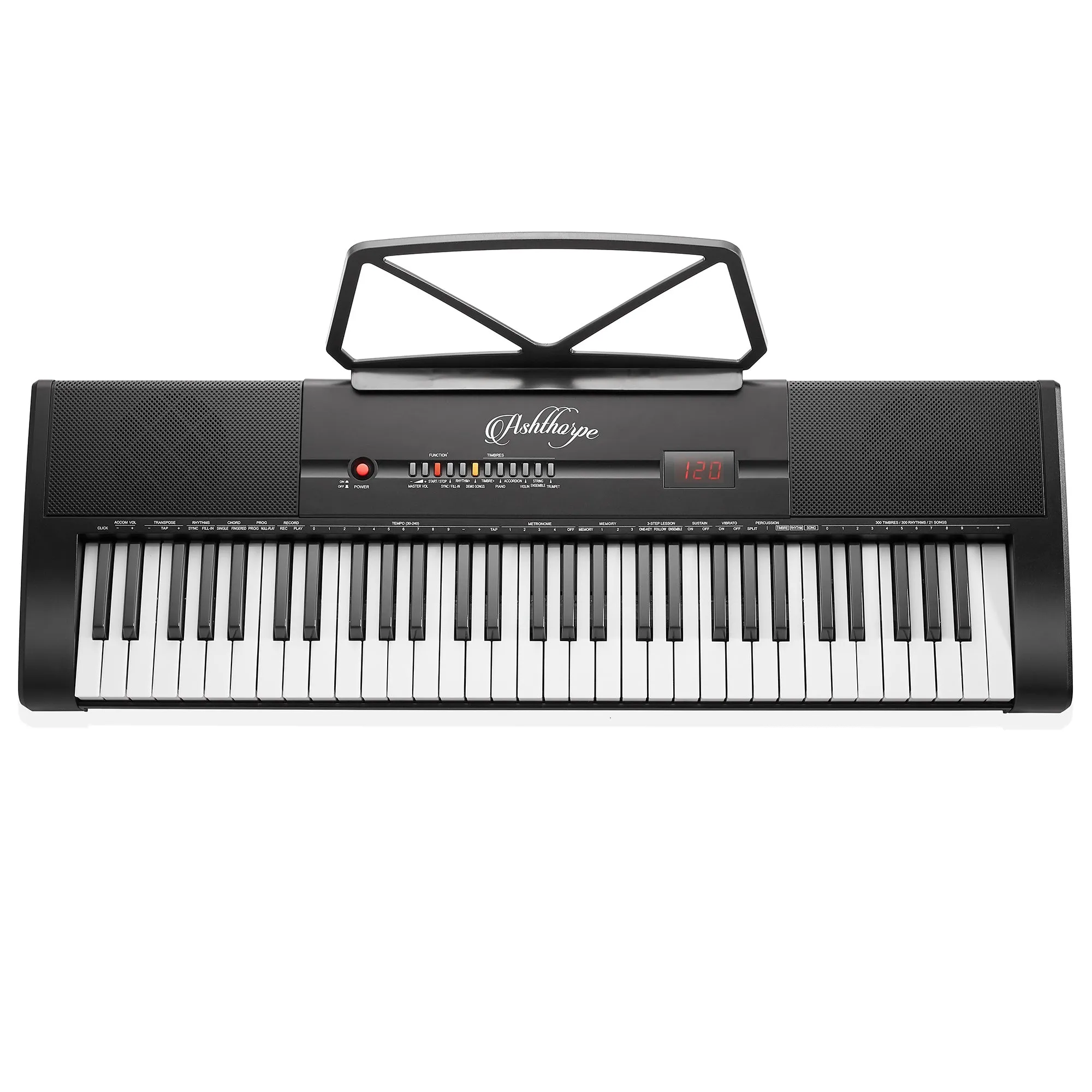 61-Key Digital Keyboard Piano for Beginners, Includes Stand and Bench