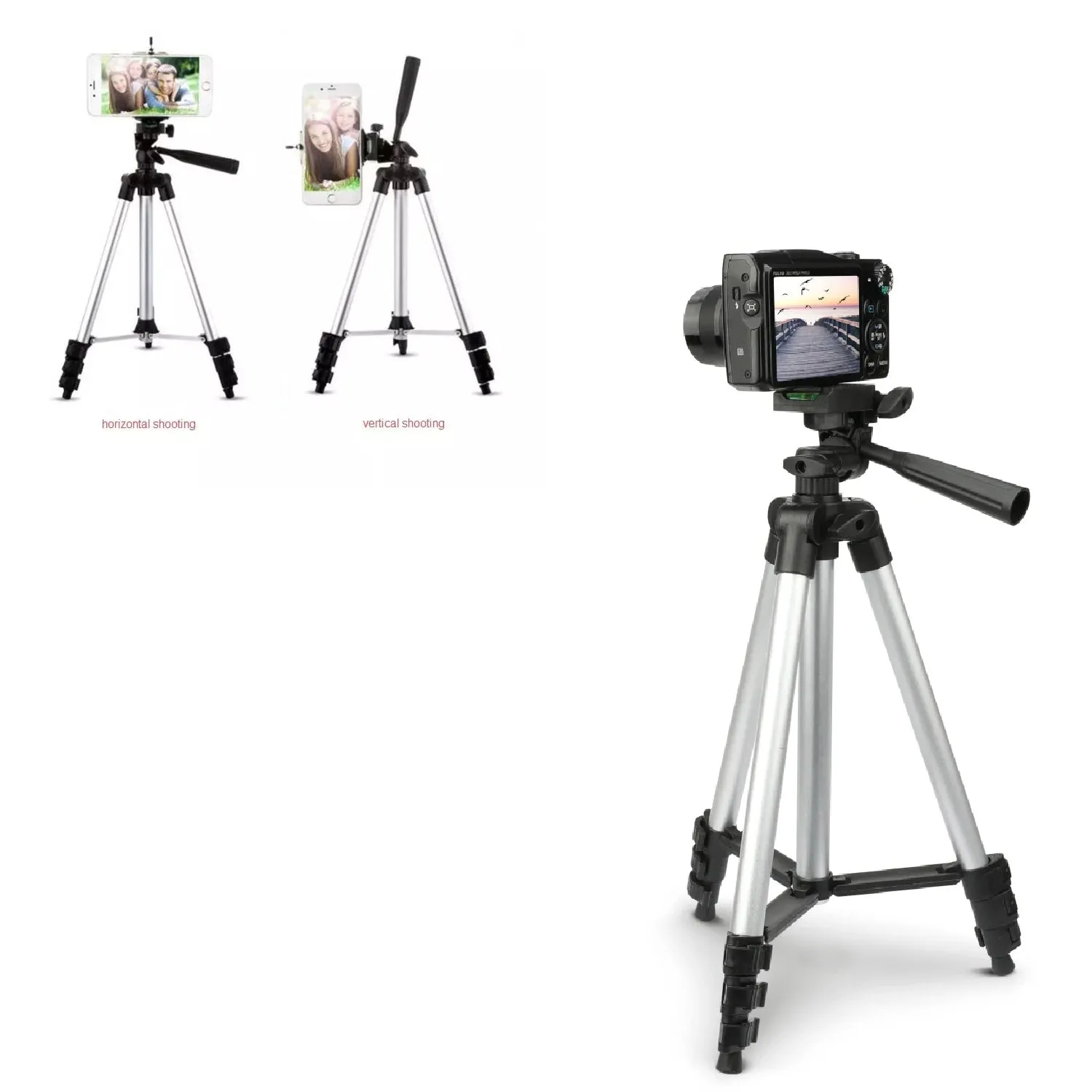 6253 Universal Lightweight Tripod with Mobile Phone Holder Mount & Carry Bag for All Smart Phones