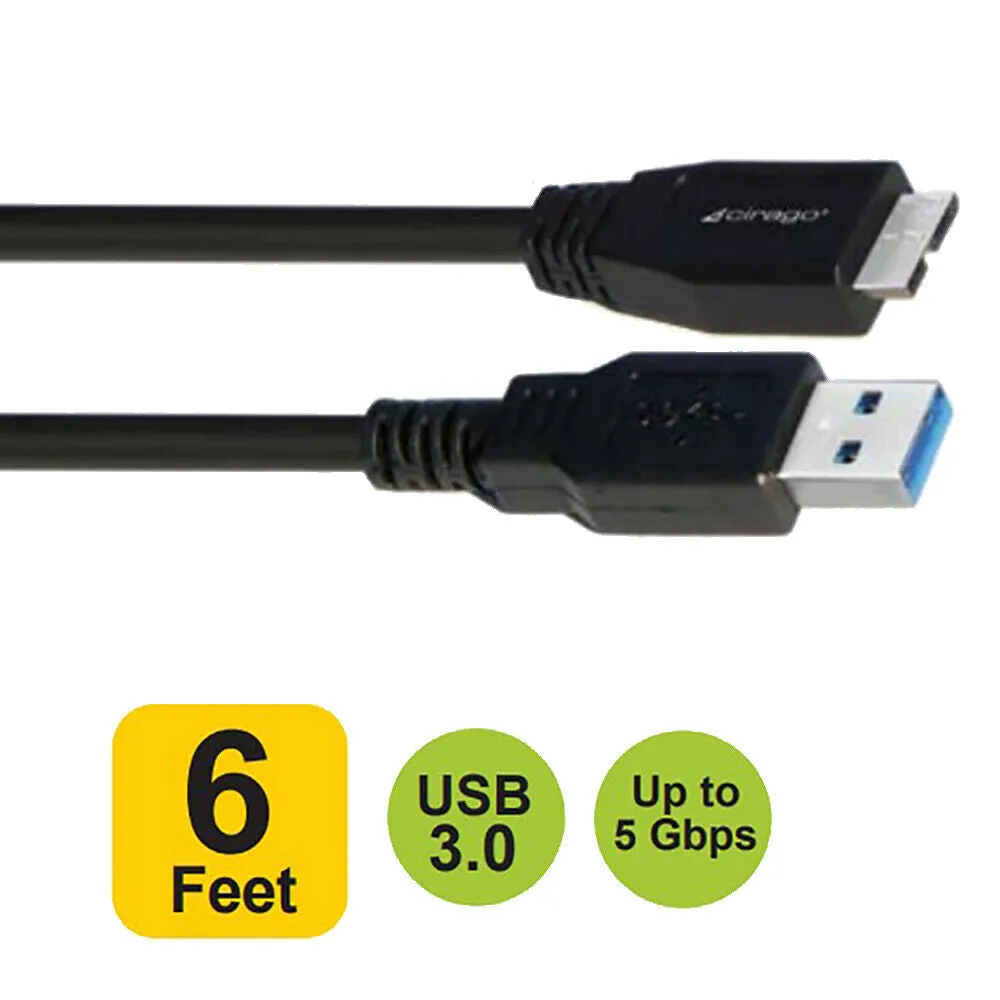 6ft USB 3.0 A Male to Micro B Male High Speed Data Sync Charge HDD Cable Adapter