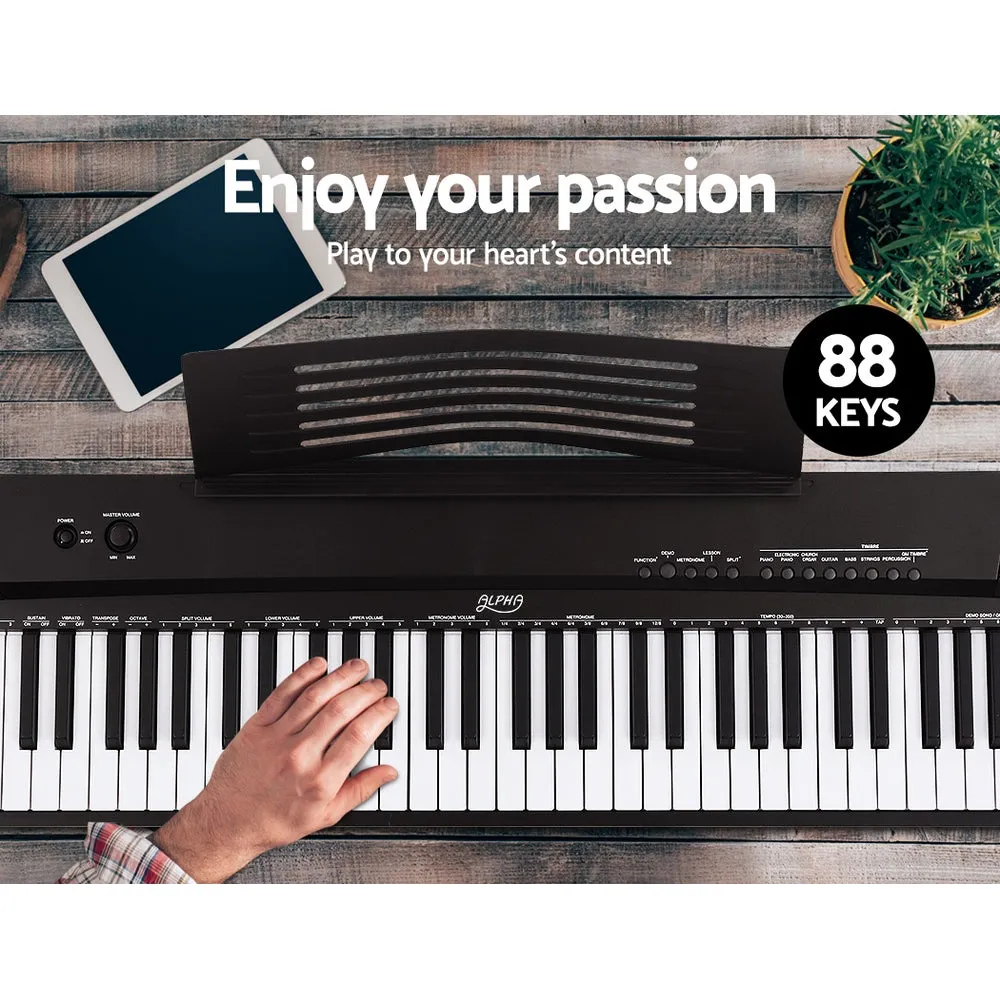 88-Key Touch-Sensitive Electric Piano w/ Stand & Pedal - Alpha