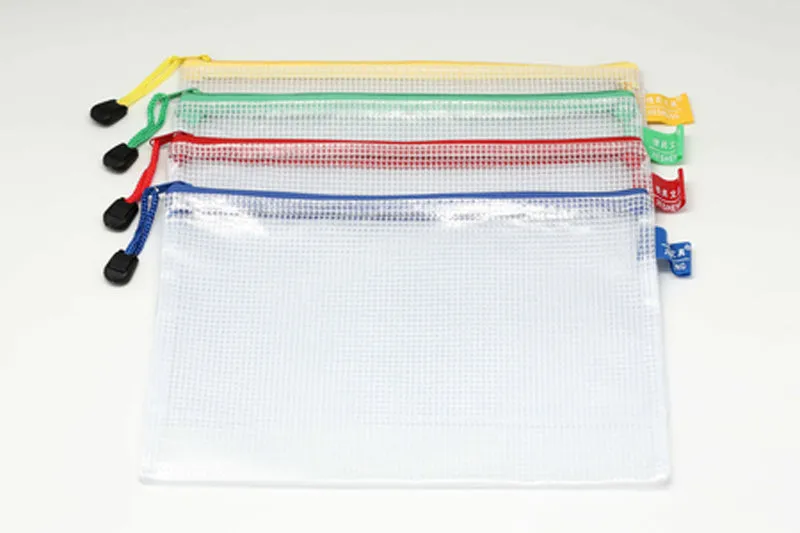 A5 Netting Case White with Coloured Zip Trim