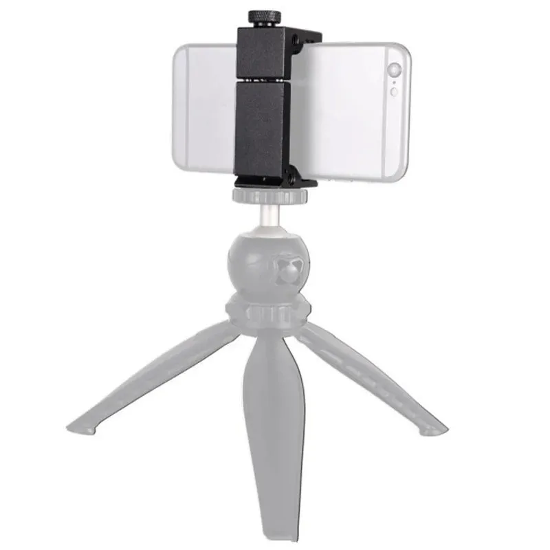 Aluminum Phone Tripod Mount Cold Shoe Mount Support Vertical And Horizontal Metal Phone Clip With Hot Shoe.