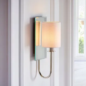 Amos Hades Wall Light Nickel with Shade