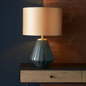 Amos Marina Turquoise Table Lamp with Gold Shade