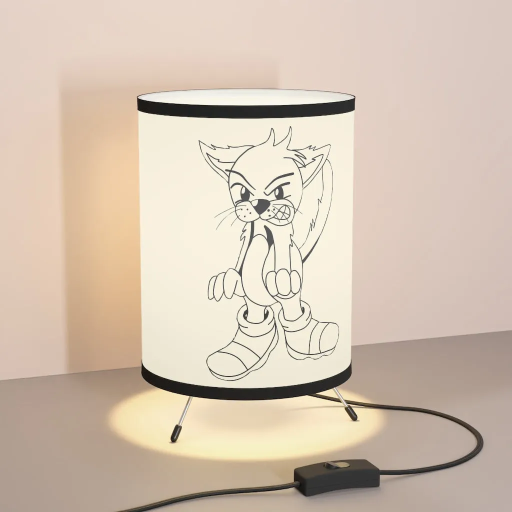 Angry Cat Tripod Lamp with High-Res Printed Shade, US/CA plug