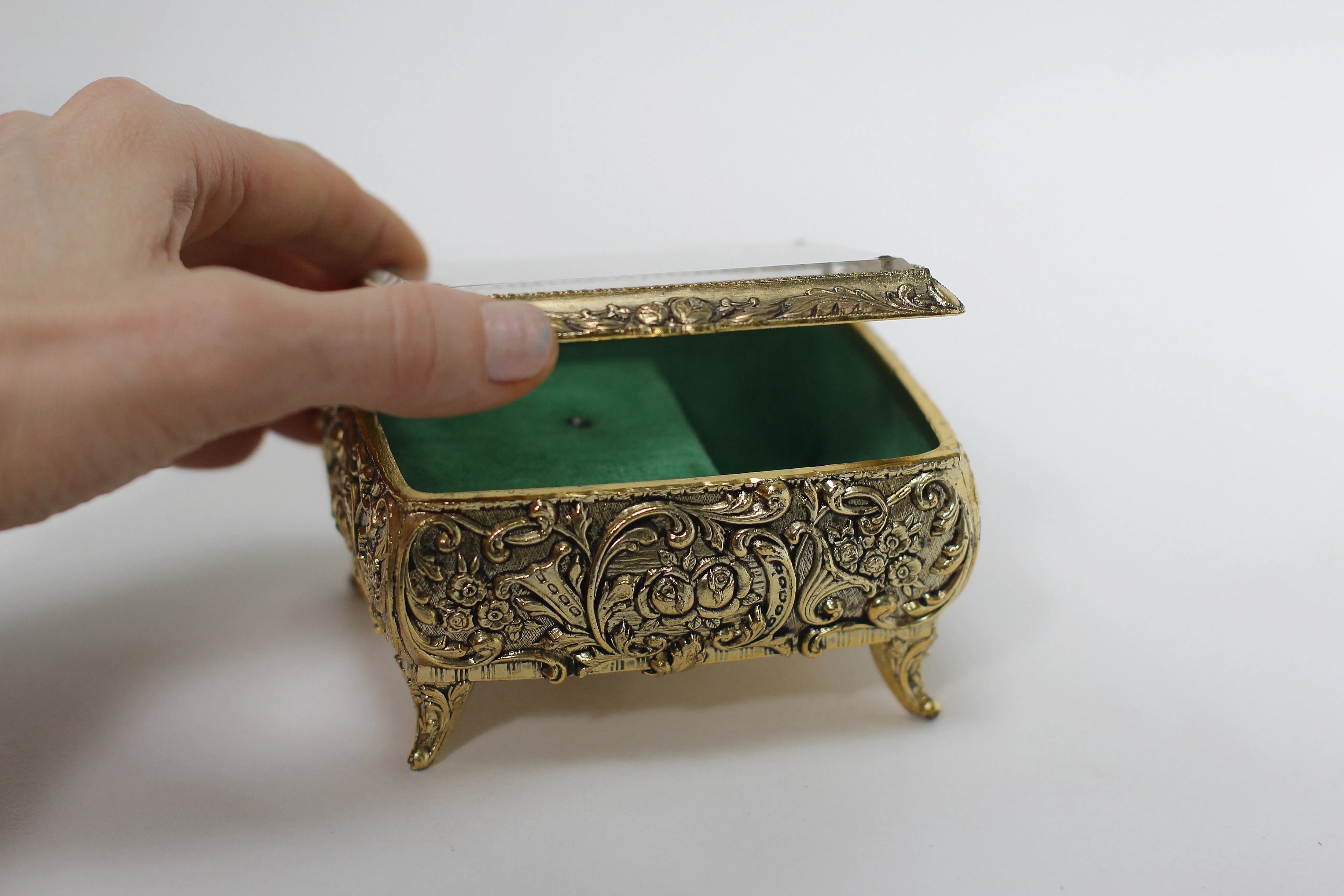 Antique Turquoise Jewelry Music Box