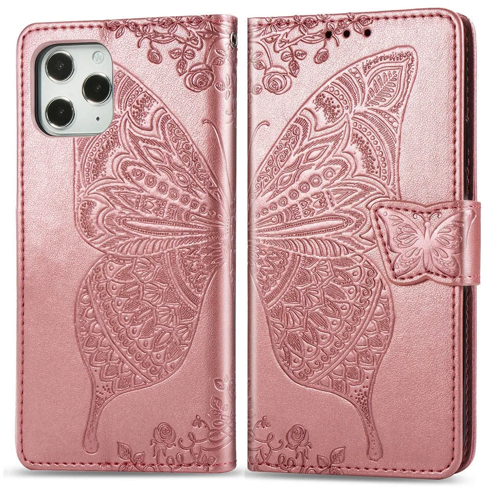 Anymob iPhone Case Pink Flip Leather Wallet Phone Book Style Cover Shell