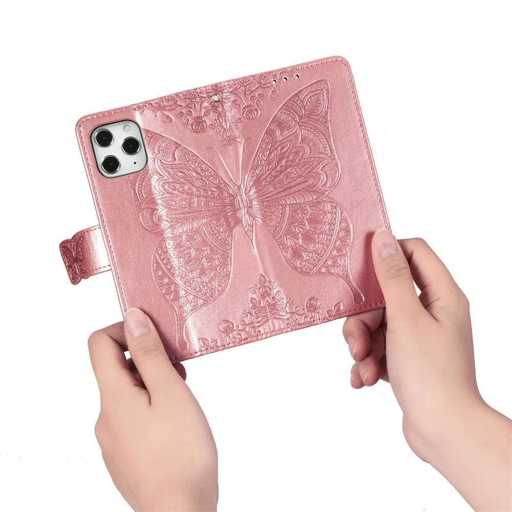 Anymob iPhone Case Pink Flip Leather Wallet Phone Book Style Cover Shell