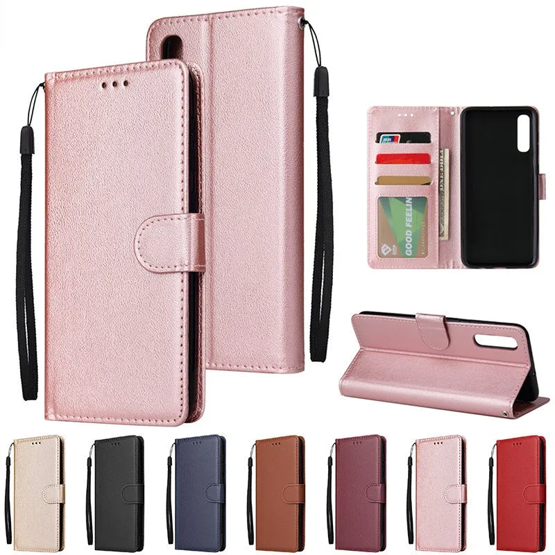 Anymob Samsung Beige Leather Case Flip Wallet Phone Cover