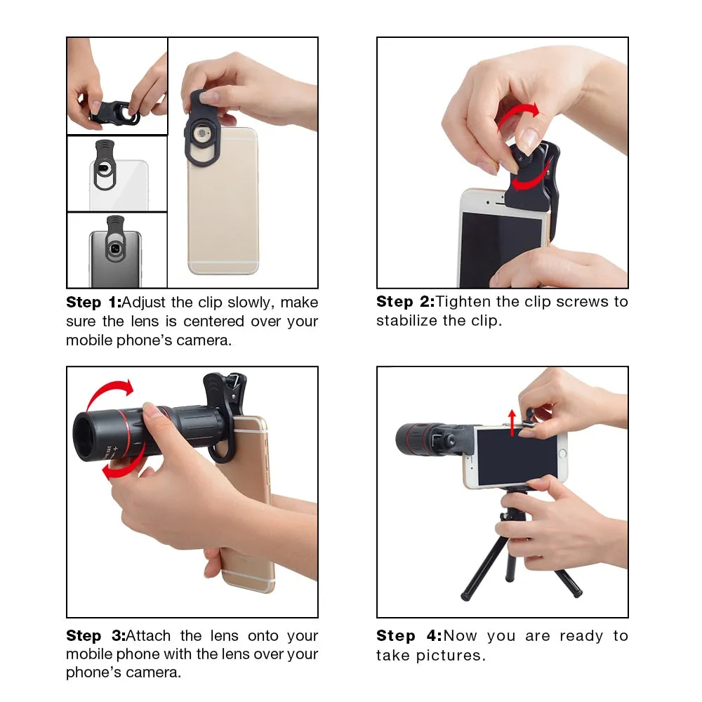 APEXEL Telescope Telephoto Lens 18X Zoom lens with Tripod Monocular Mobile Phone camera Lens for Smartphones lente para celular