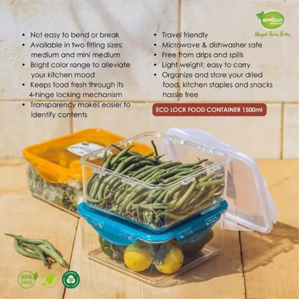 APPOLLO ECO LOCK FOOD CONTAINER 2.5LTR