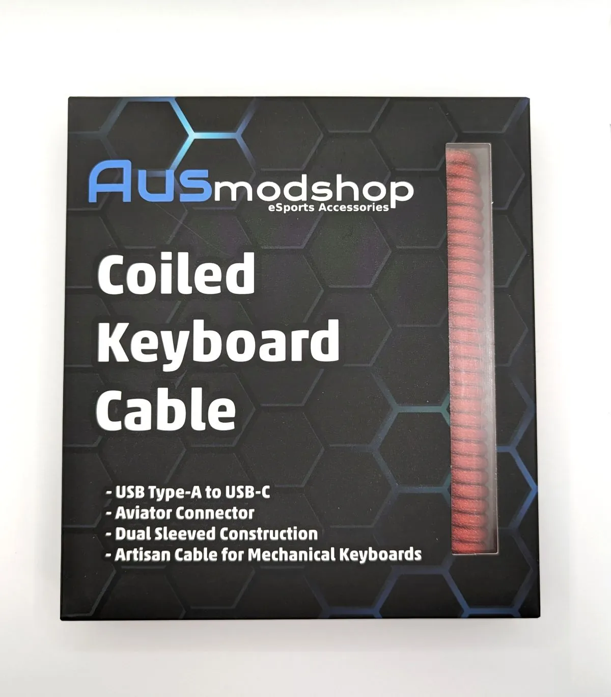 Ausmodshop Coiled Keyboard Cable - Redback