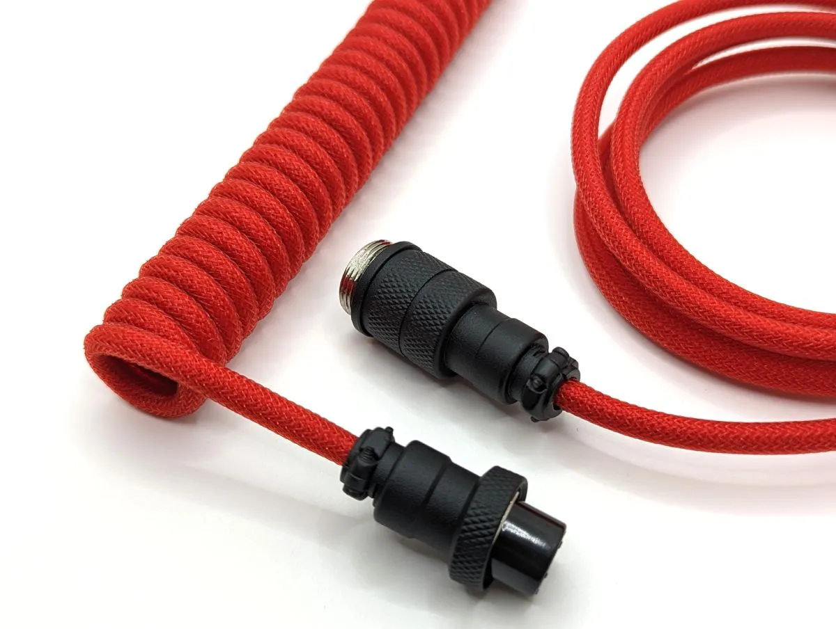 Ausmodshop Coiled Keyboard Cable - Redback