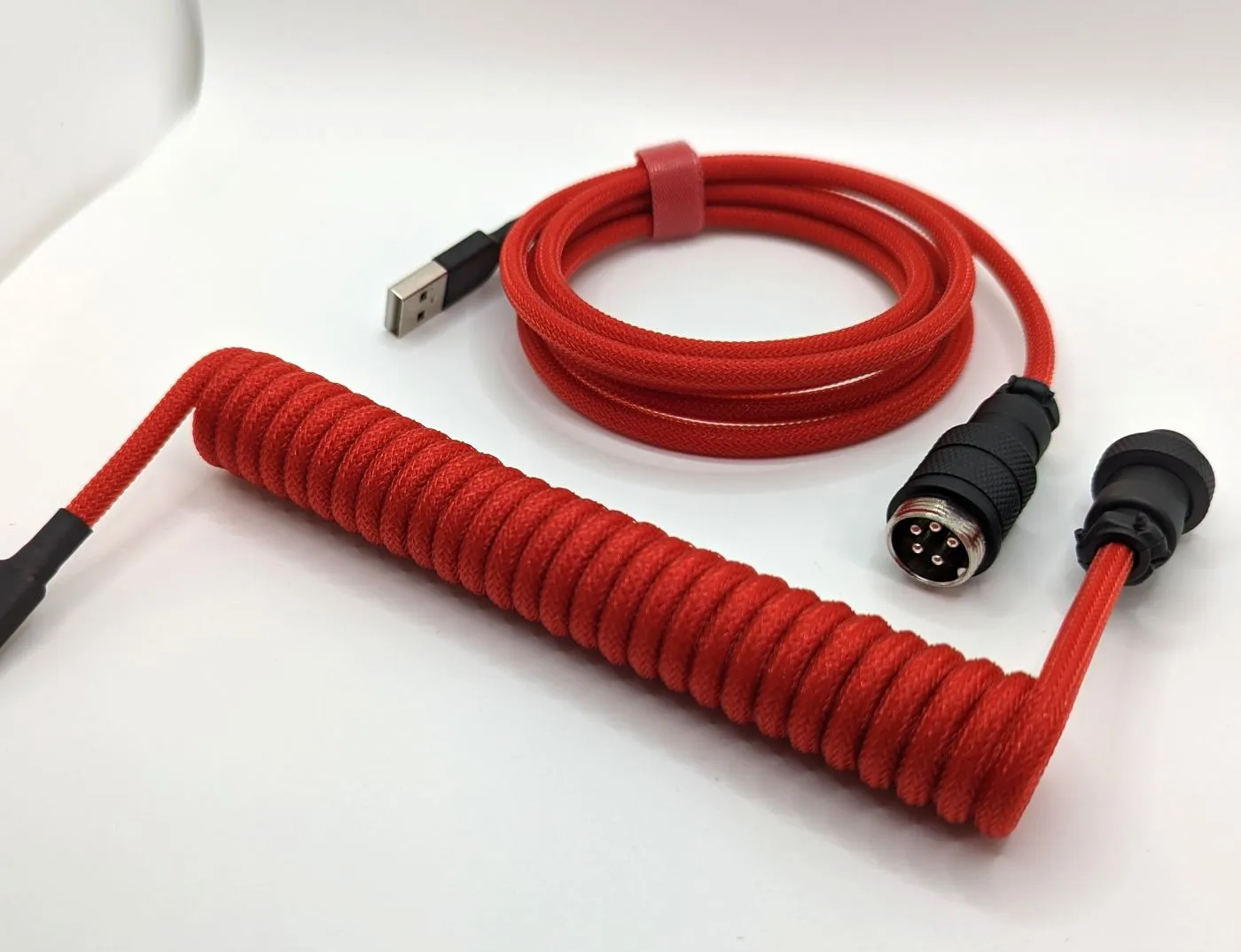 Ausmodshop Coiled Keyboard Cable - Redback