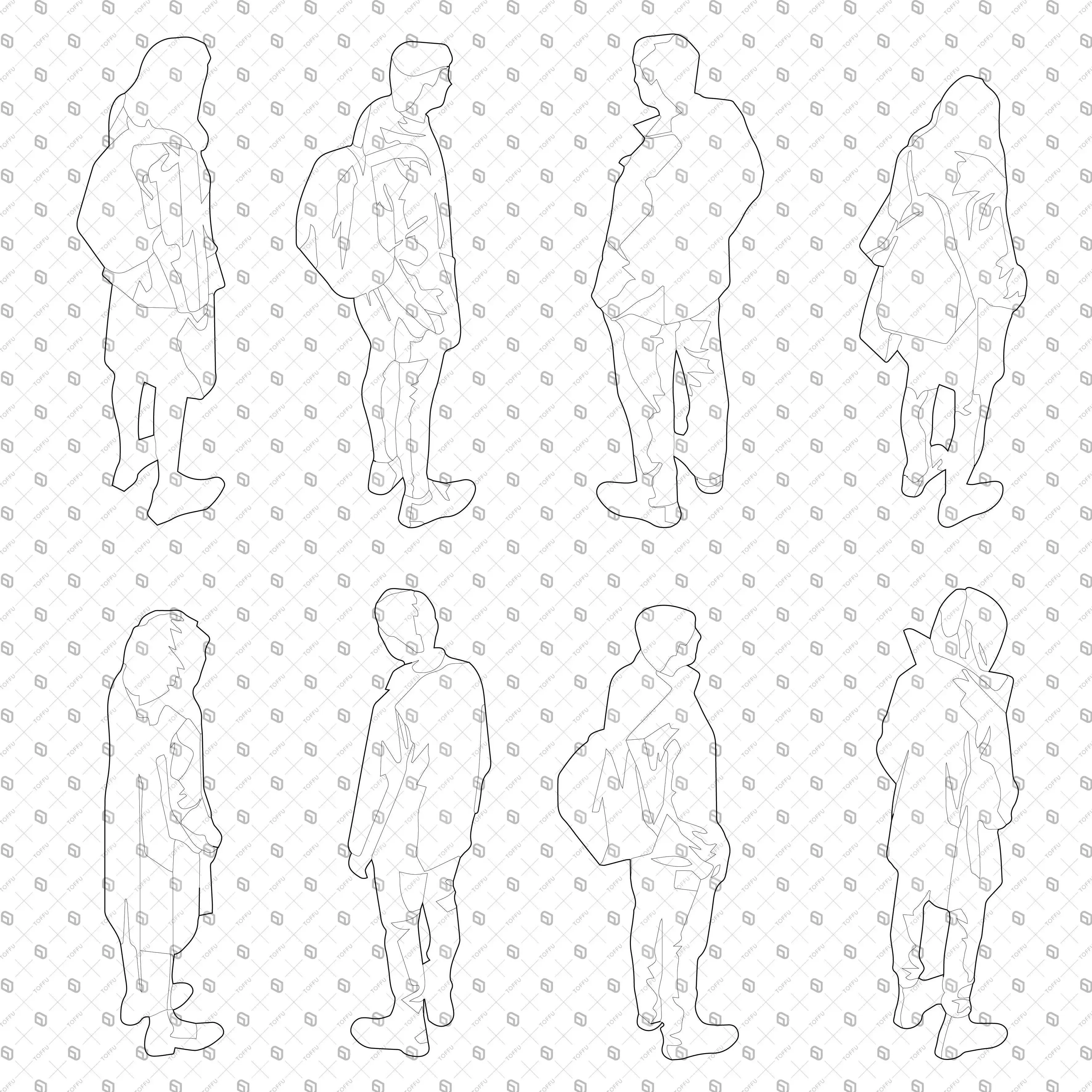 Axonometric Outlined People