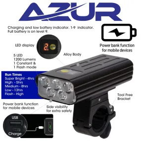 Azur Performance Aurora - 1200 Lumens with Power Bank - Front Light