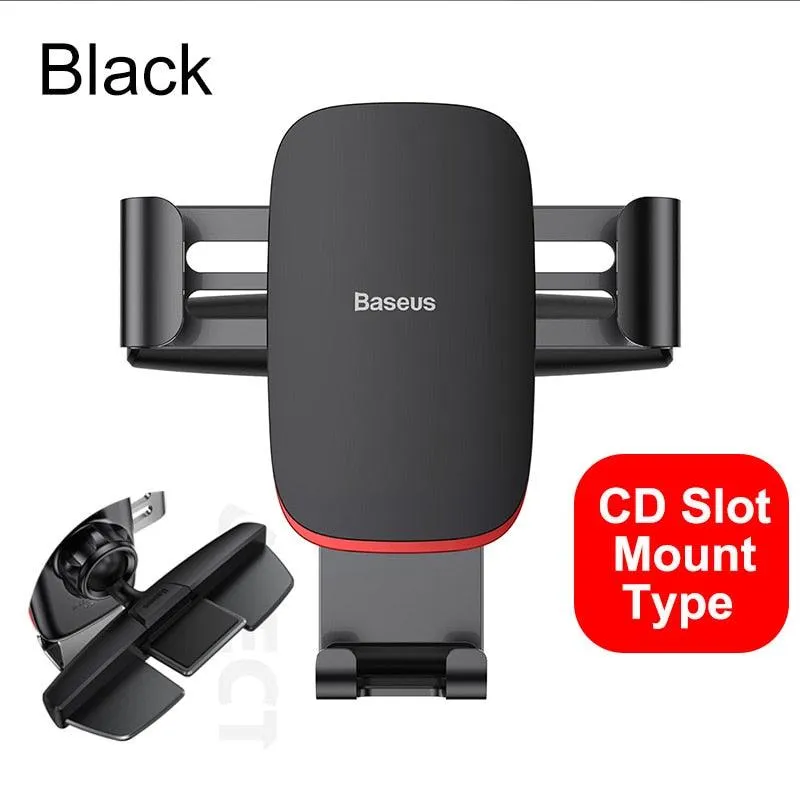 Baseus Gravity Car Phone Holder Mobile Phone Clip Holder Stand Bracket CD Slot/Airvent Mount Holder for iPhone Samsung