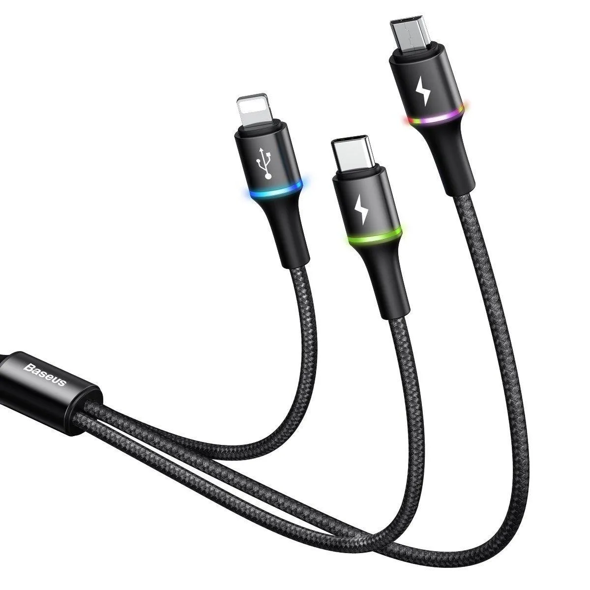 Baseus Halo Led Fast Charging 3 in 1 Cable