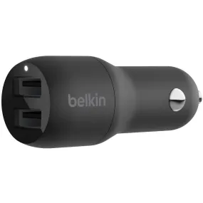 Belkin Boost Charge Dual USB-A 24W Car Charger (Black)