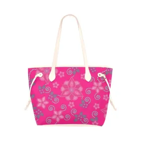 Berry Picking Pink Clover Canvas Tote Bag