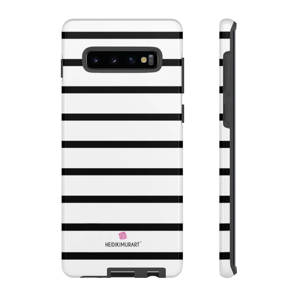 Black Striped Designer Tough Cases, Modern Minimalist iPhone Samsung Case-Made in USA