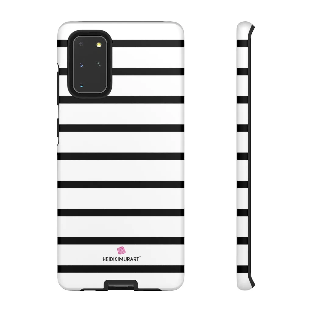 Black Striped Designer Tough Cases, Modern Minimalist iPhone Samsung Case-Made in USA