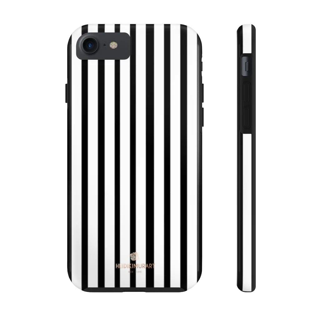 Black Vertical Striped iPhone Case, Designer Case Mate Tough Samsung Galaxy Phone Cases