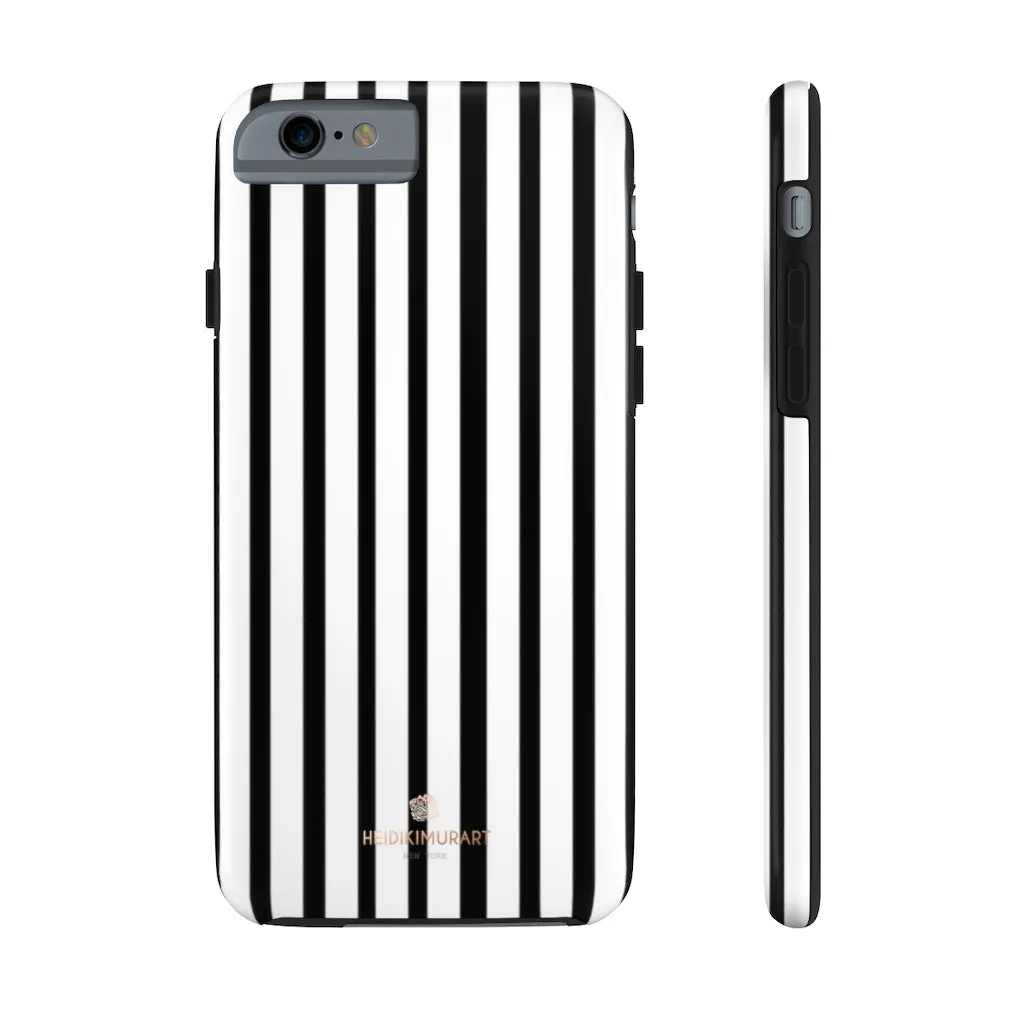 Black Vertical Striped iPhone Case, Designer Case Mate Tough Samsung Galaxy Phone Cases